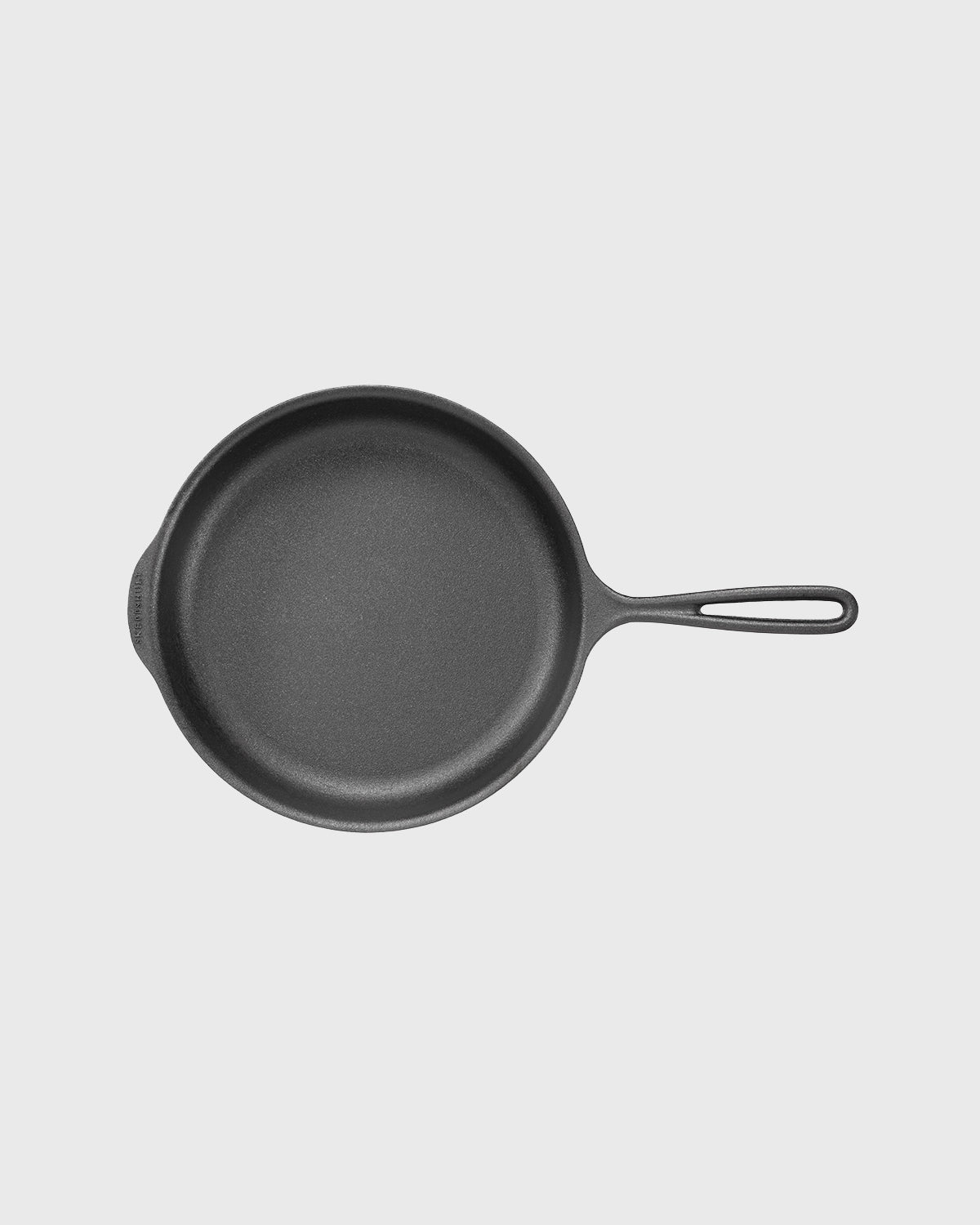 Top view of Skeppshult cast iron frying deep pan / skillet, 25 cm, showing the seasoned cooking surface