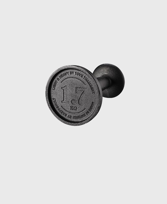 Black cast iron candle holder and dumbbell 1,7 kg