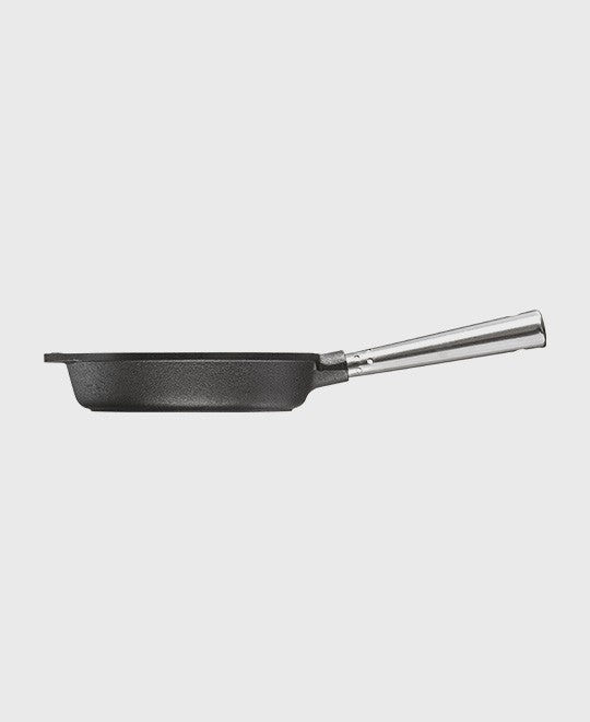 Black cast iron deep pan round 20 cm with self-ventilating stainless steel handle