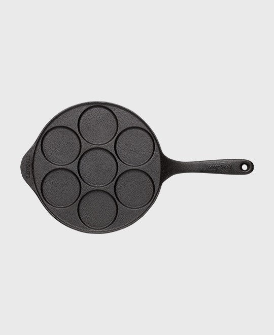 Black cast iron scotch pancake pan round 23 cm with iron handle