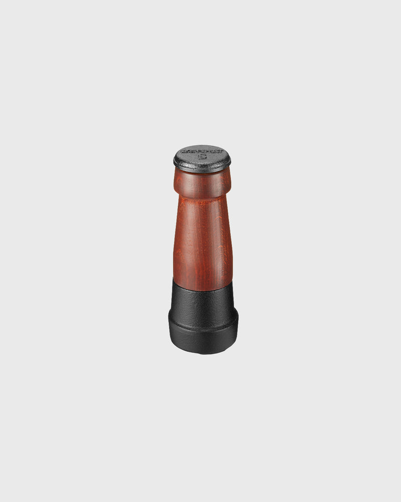 Black cast iron and swedish beech wood salt mill 18 cm with ceramic grinding mechanism