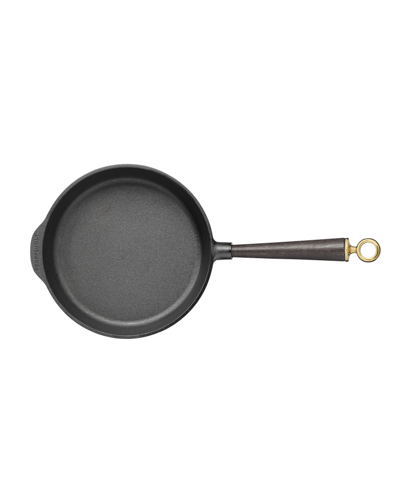 Traditional Cast Iron Deep Pan 25 cm 120 years Brass & Black Ash | Skeppshult