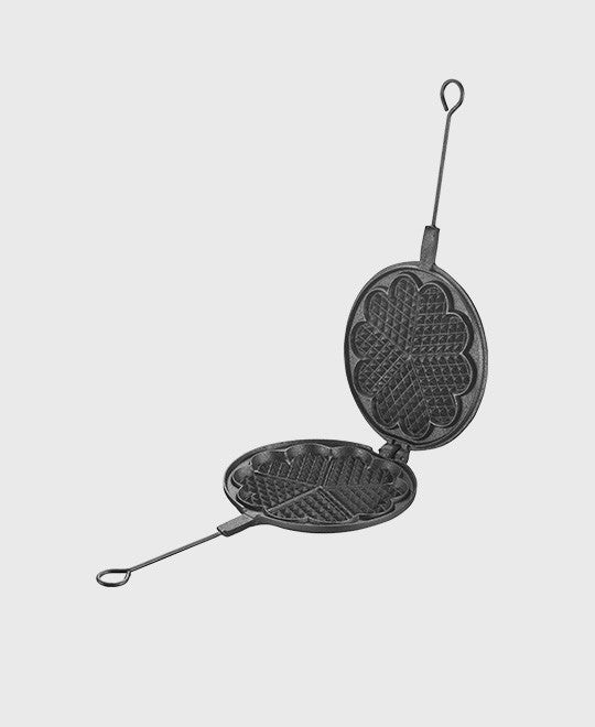 Skeppshult Cast Iron waffle iron 21 cm with stainless steel handle