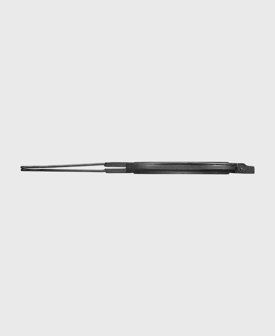 Side profile of Skeppshult Cast Iron waffle iron 21 cm showing pan depth and stainless steel handle