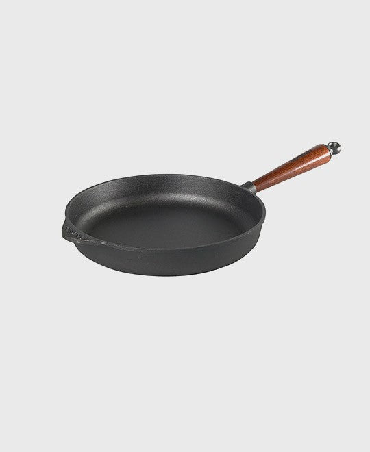 Skeppshult cast iron skillet / deep frying pan, 28 cm, with beechwood handle