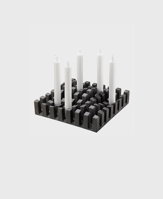 Black cast iron candle holder lightscape