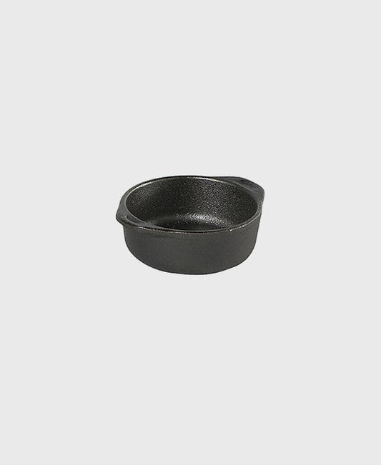 Black cast iron mini casserole 0,1 L round