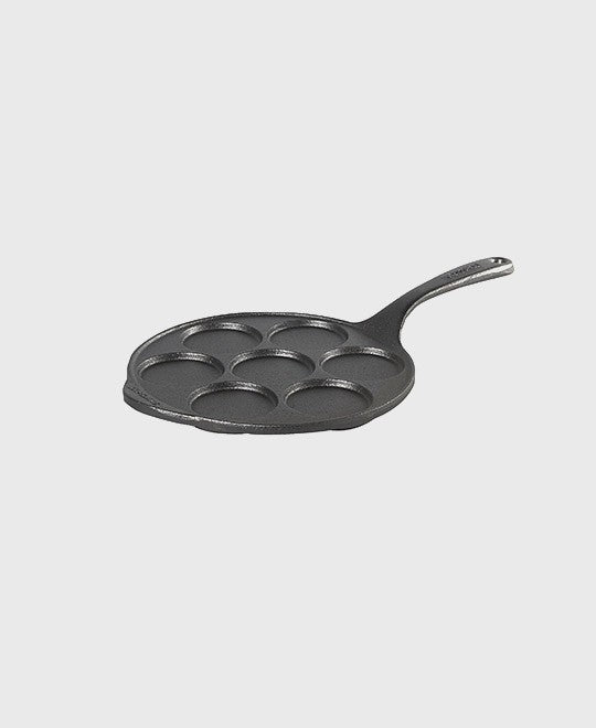 Black cast iron scotch pancake pan round 23 cm with iron handle