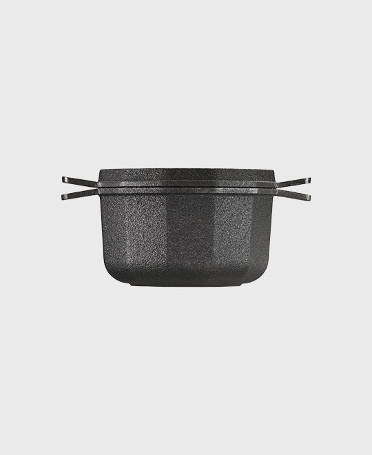 Black cast iron small cocotte/casserole 0,2 L with iron handles