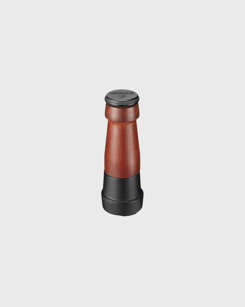 Black cast iron and swedish beech wood pepper mill 18 cm with ceramic grinding mechanism