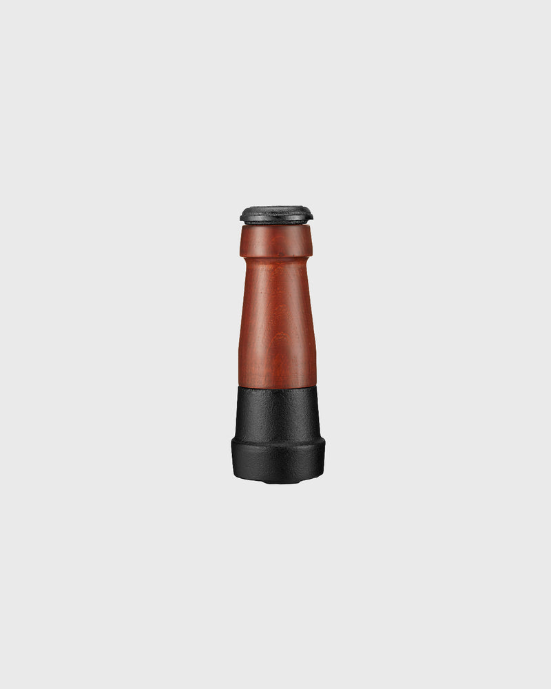 Black cast iron and swedish beech wood pepper mill 18 cm with ceramic grinding mechanism