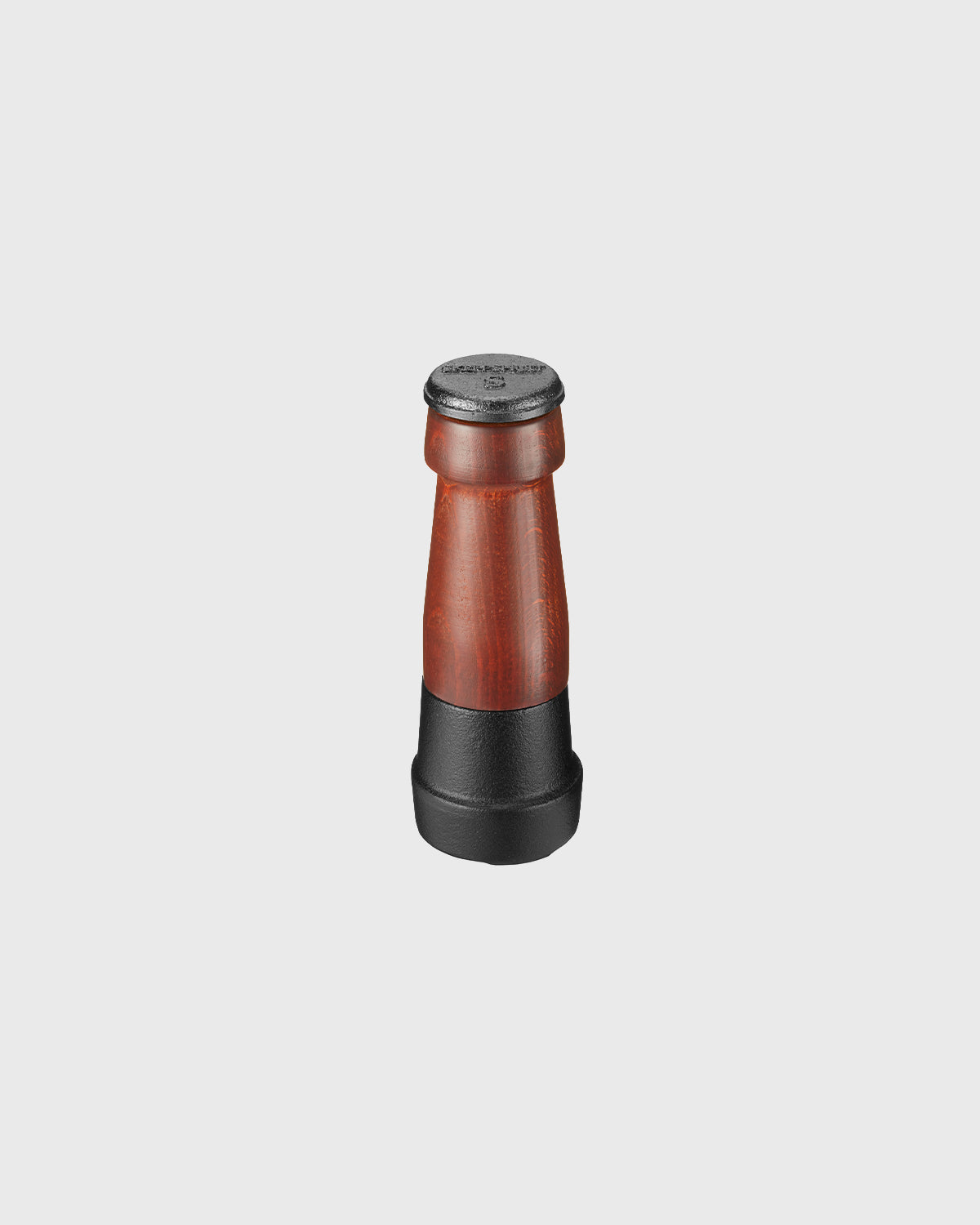 Black cast iron and swedish beech wood salt mill 18 cm with ceramic grinding mechanism