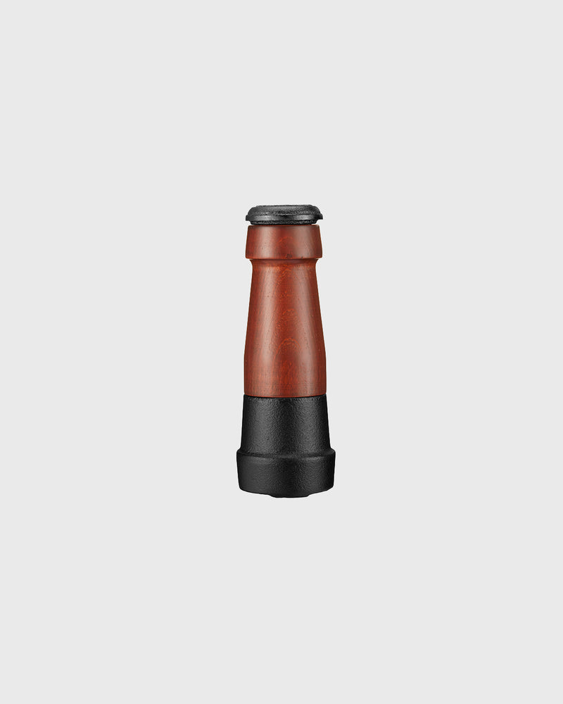 Black cast iron and swedish beech wood salt mill 18 cm with ceramic grinding mechanism